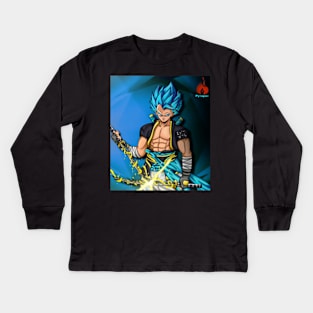 Gogeta Thunder Pillar Kids Long Sleeve T-Shirt